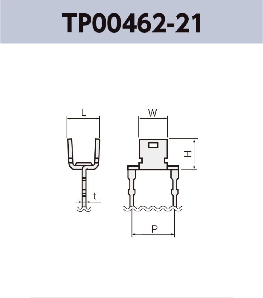 ワイヤー端子 TP00462-21 基板実装用 ラジアルリードテーピング RoHS指令対応品