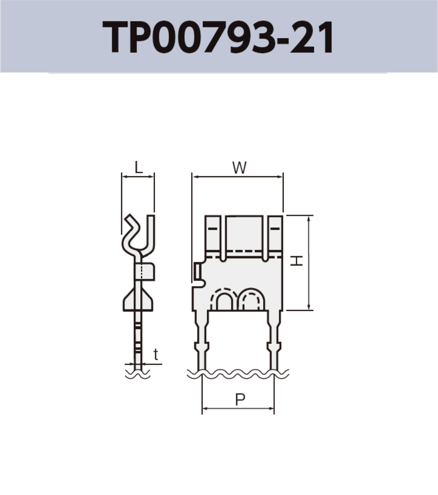 ワイヤー端子 TP00793-21 基板実装用 ラジアルリードテーピング RoHS指令対応品