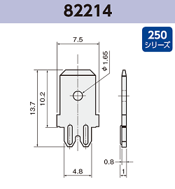 タブ端子 基板実装用 82214 RoHS対応 250シリーズ JIS 6.3 mm