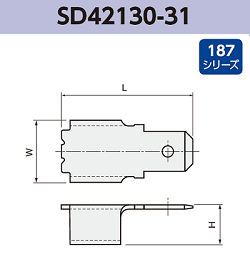 基板実装用 タブ端子 SD42130-31 RoHS対応 187シリーズ JIS 4.8 mm
