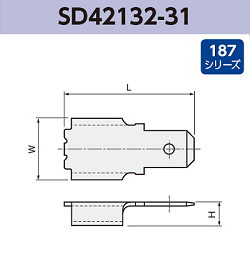 基板実装用 タブ端子 基板実装用 SMT SD42132-31 RoHS対応 187シリーズ JIS 4.8 mm