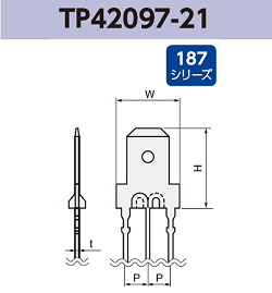 基板実装用 タブ端子 TP42097-21 RoHS対応 187シリーズ JIS 4.8 mm