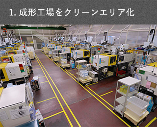 成形工場をクリーンエリア化