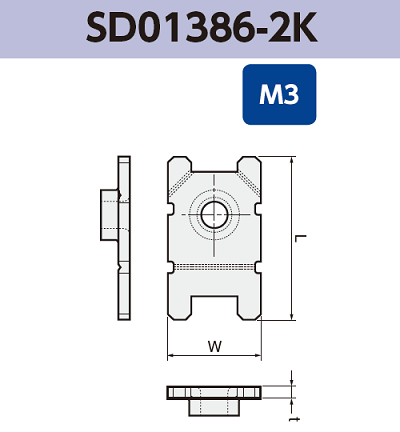 基板実装用 ネジ端子 SD01386-2K M3 RoHS対応品