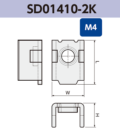 基板実装用 ネジ端子 SD01410-2K M4 RoHS対応品