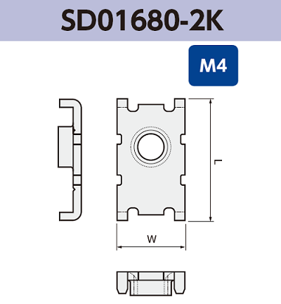 基板実装用 ネジ端子 SD01680-2K M4 RoHS対応品