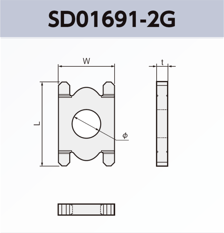 スペーサ SD01691-2G 基板実装用 SMT 表面実装 タップ無 RoHS指令対応品