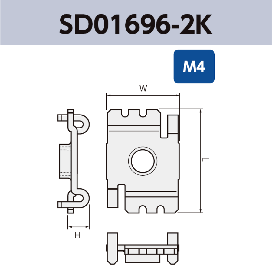 基板実装用 ネジ端子 SD01696-2K M4 RoHS対応品