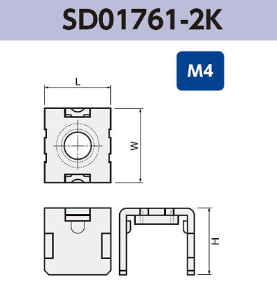 基板実装用 ネジ端子 SD01761-2K M4 RoHS対応品