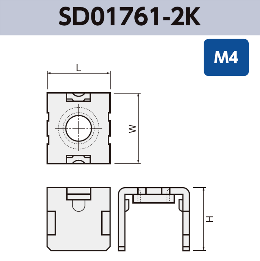 基板実装用 ネジ端子 SD01761-2K M4 RoHS対応品