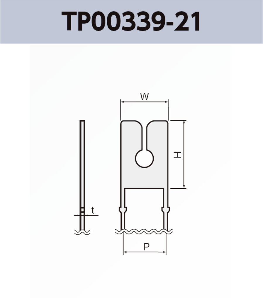 ワイヤー端子 TP00339-21 基板実装用 ラジアルリードテーピング RoHS指令対応品