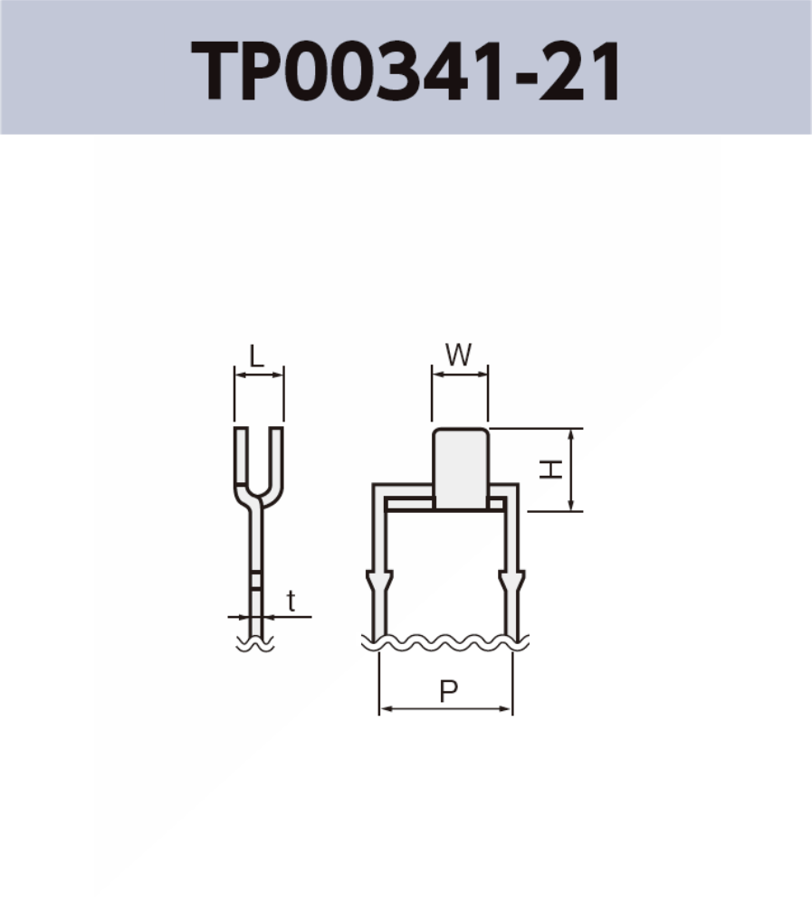 ワイヤー端子 TP00341-21 基板実装用 ラジアルリードテーピング RoHS指令対応品