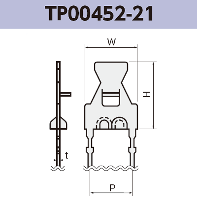 ワイヤー端子 TP00452-21 基板実装用 ラジアルリードテーピング RoHS指令対応品