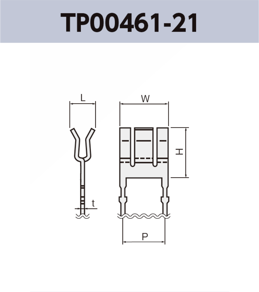 ワイヤー端子 TP00461-21 基板実装用 ラジアルリードテーピング RoHS指令対応品