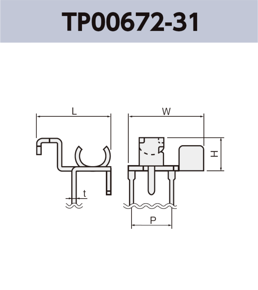 ワイヤー端子 TP00672-21 基板実装用 ラジアルリードテーピング RoHS指令対応品